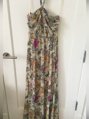 Breezy Strapless Max Dress: Cream & Floral Print